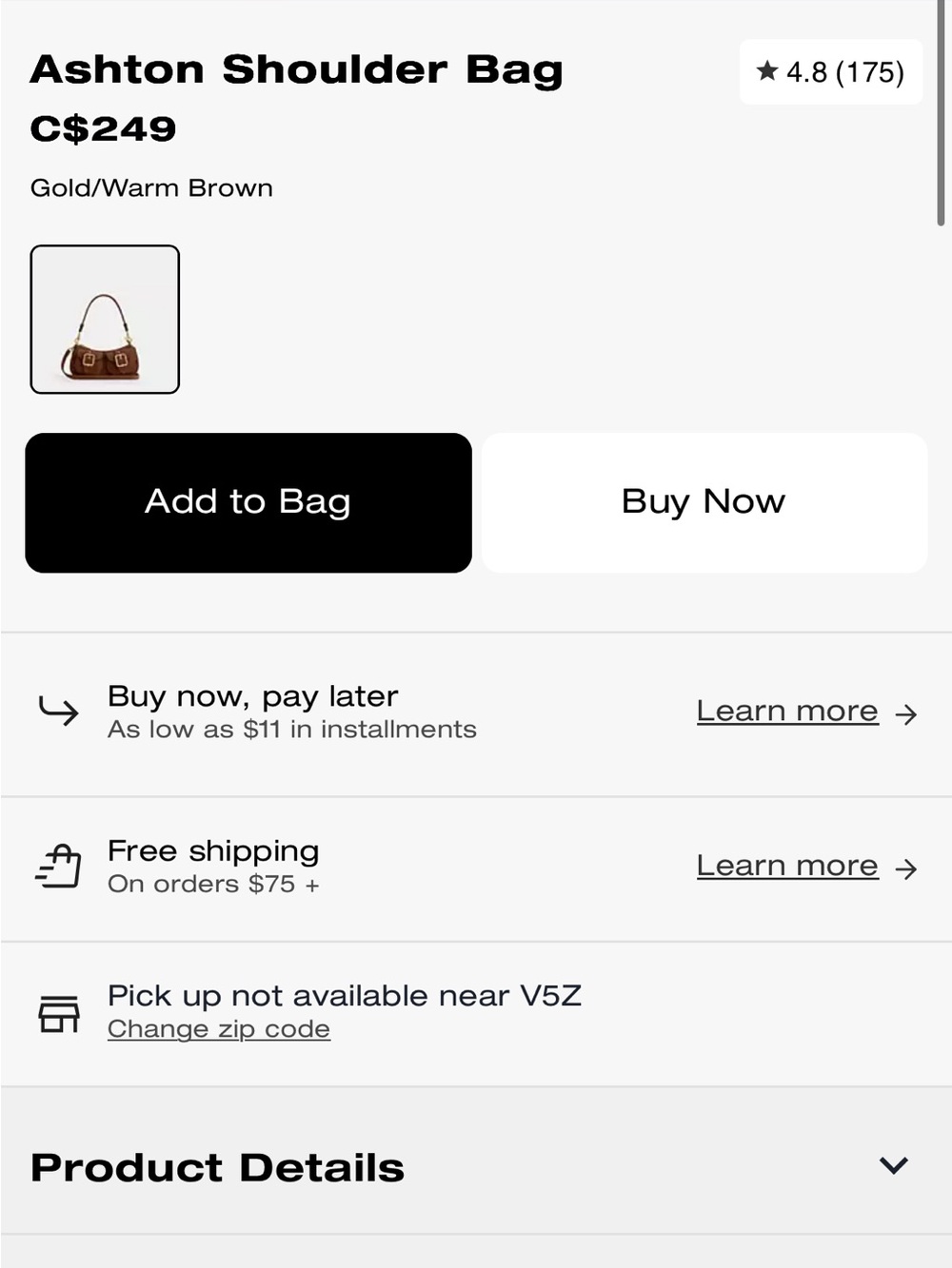 COACH Ashton Mini Shoulder Bag in Brown Suede LIKE NEW - Picture 2 of 8